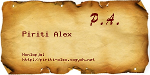 Piriti Alex névjegykártya